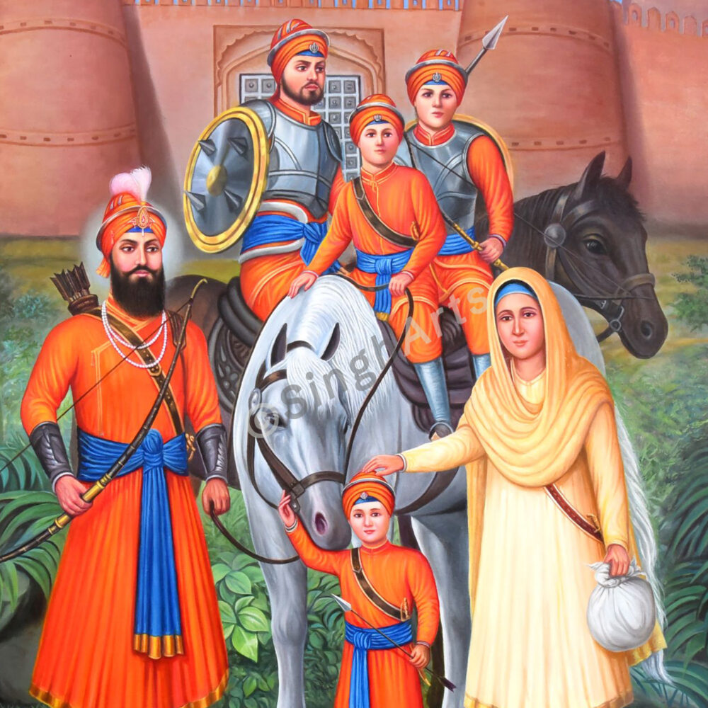 4 Shaibzaday with Guru Sahib and Mata Ji - Image 4