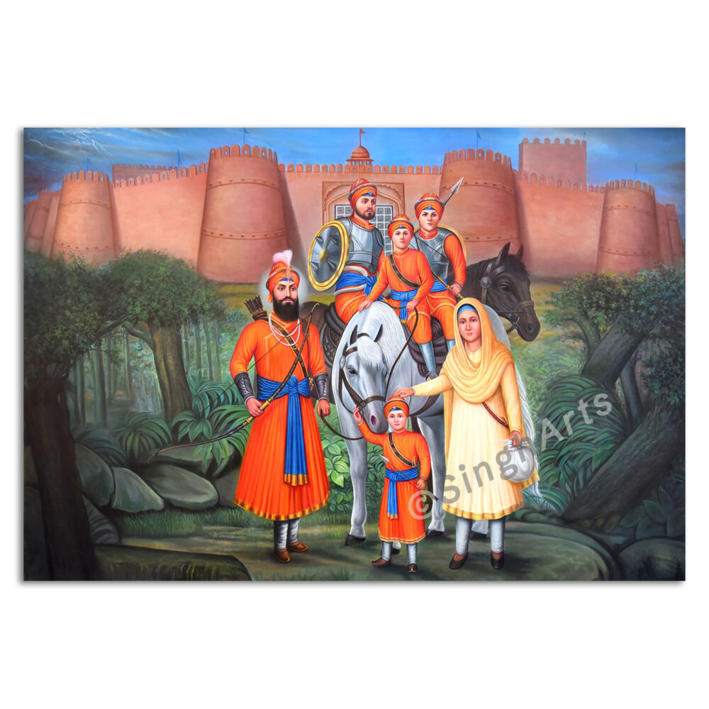 4 Shaibzaday with Guru Sahib and Mata Ji - Image 3