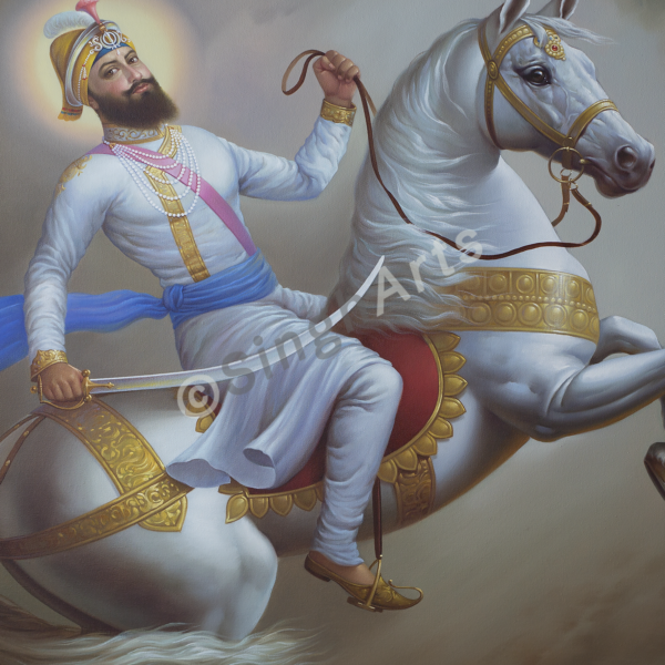 Guru Gobind Singh Ji On Horse (Horizontal) - Image 4