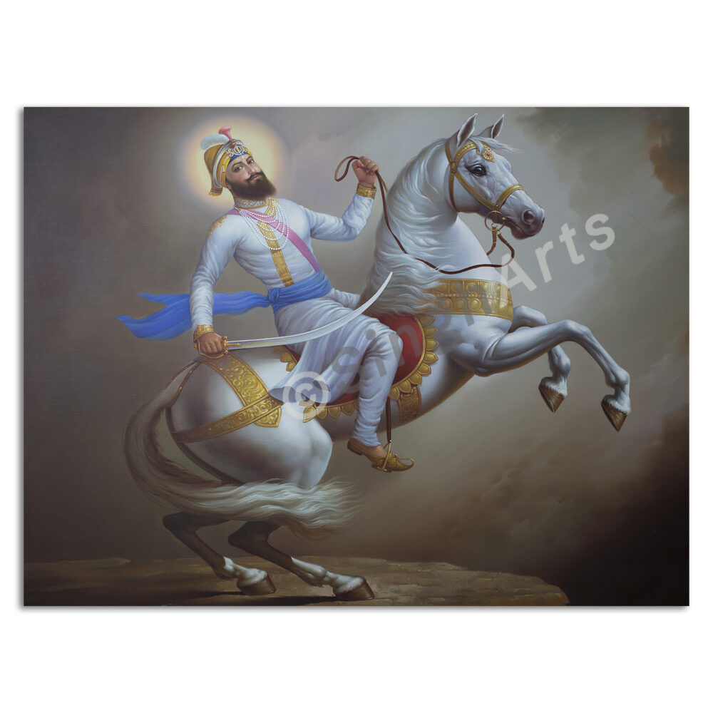 Guru Gobind Singh Ji On Horse (Horizontal) - Image 3