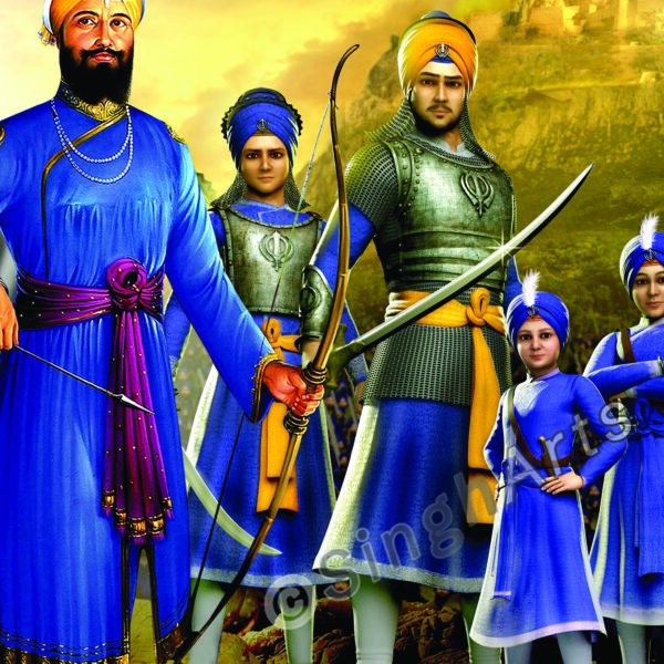 Char Sahibzade with Guru Gobind Singh Ji - Image 3