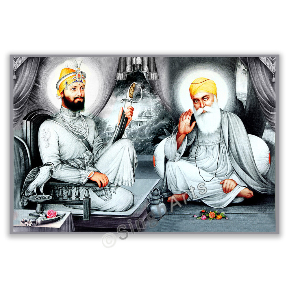 Guru Gobind Singh Ji & Guru Nanak Dev Ji Pair 3 - Image 2