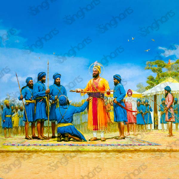 Guru Gobind Singh Ji with Panj Payaree