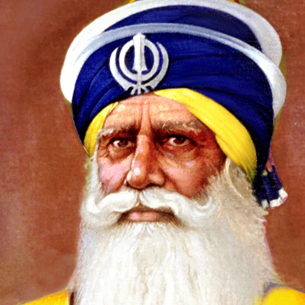 Dhan Dhan Baba Deep Singh Ji – Yellow Tone Spiritual Artwork - Image 2