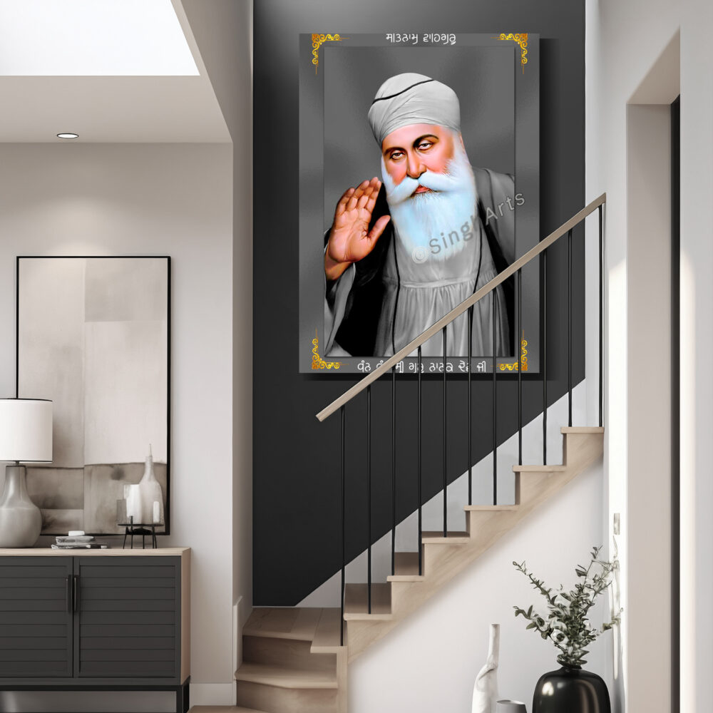 Dhan Dhan Baba Deep Singh Ji – Grey Tone Artwork