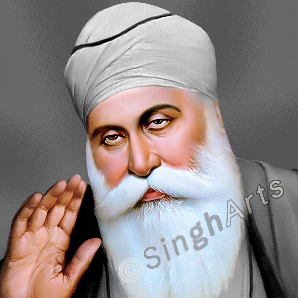 Dhan Dhan Baba Deep Singh Ji – Grey Tone Artwork - Image 3