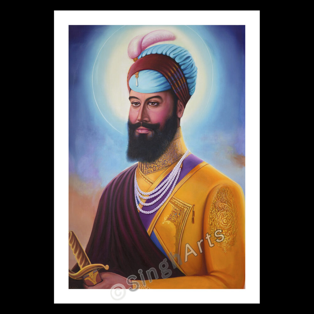 Guru Hargobind Sahib Ji Wall Frame – Symbol of Miri-Piri and Divine Leadership - Image 2