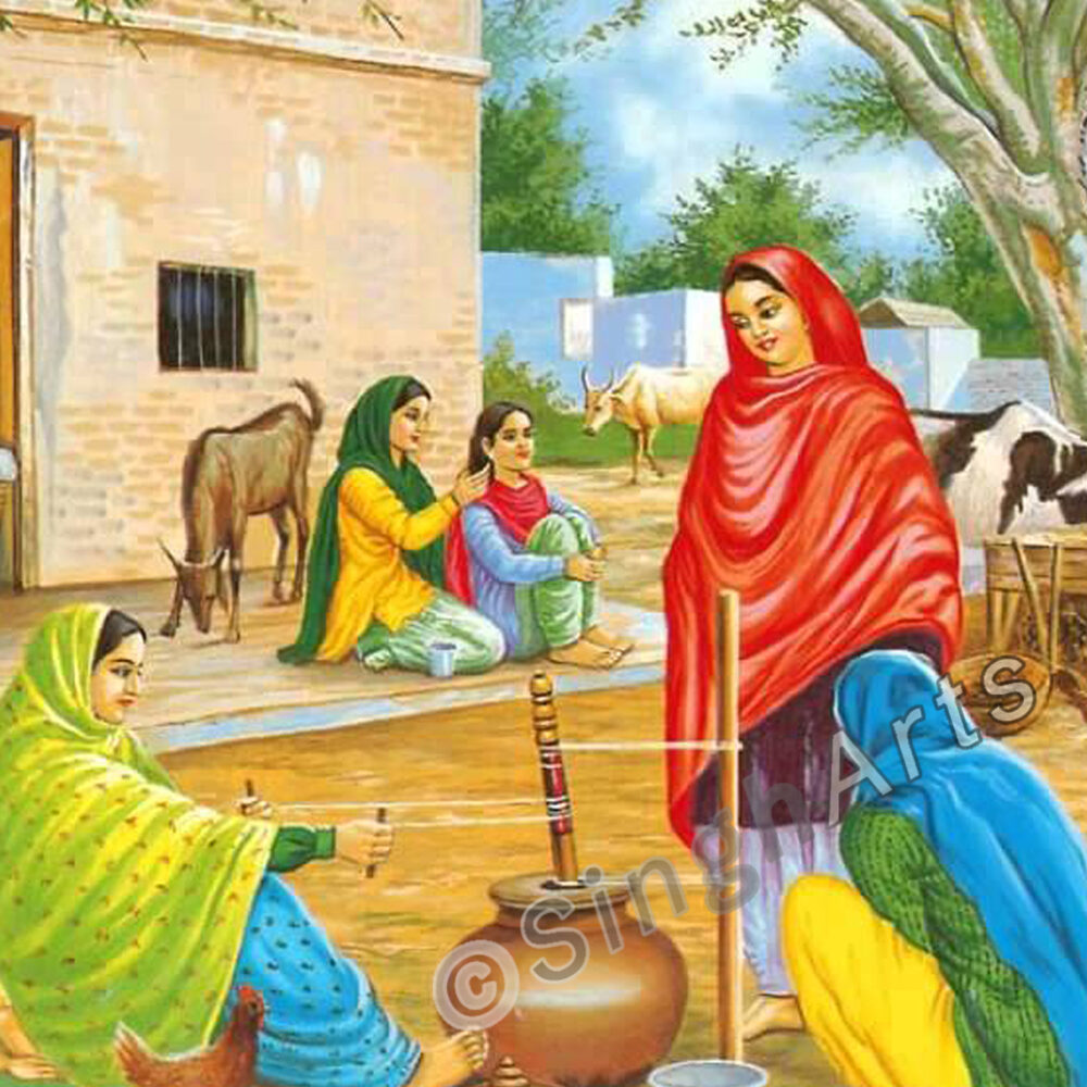 My Pind Punjabi Village Life Wall Art Frame - Image 3