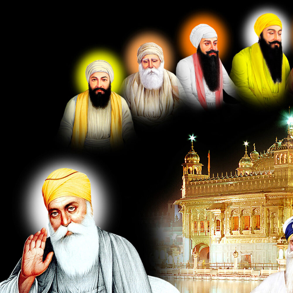 All 11 Sikh Gurus Horizontal Wall Frame - Image 4