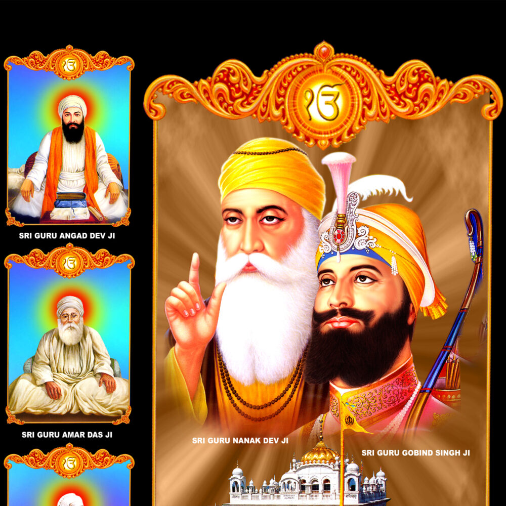 All 11 Sikh Gurus Vertical Wall Frame - Image 4