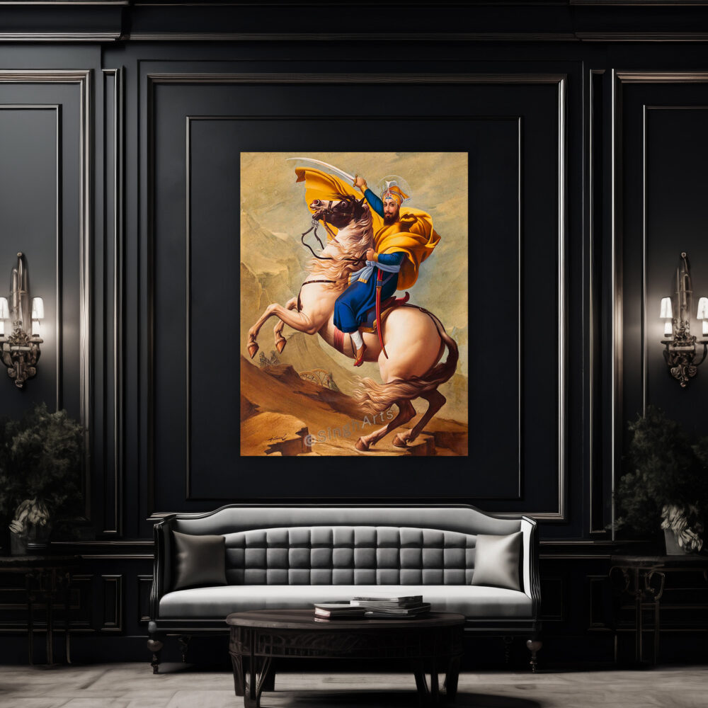 Nischay Kar Apni Jeet Karo – Guru Gobind Singh Ji on Horseback | Sikh Warrior Art in Color