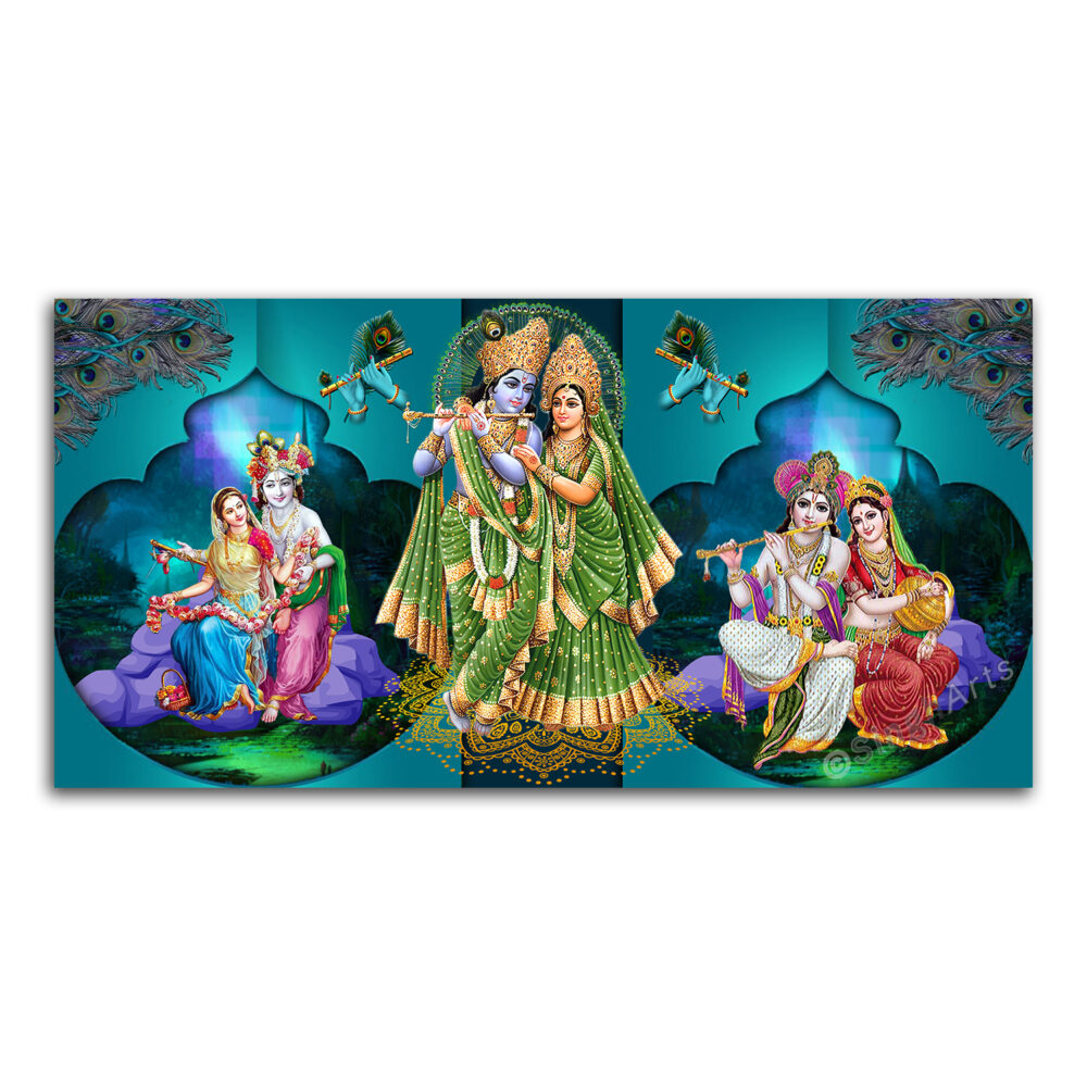 Radha-Krishna 3 Pose Wall Frame - Image 2