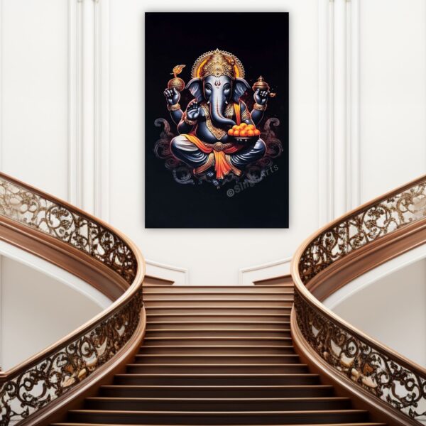 Ganesh Ji (In Silver and Black) - The Remover of Obstacles in Stillness and Strength