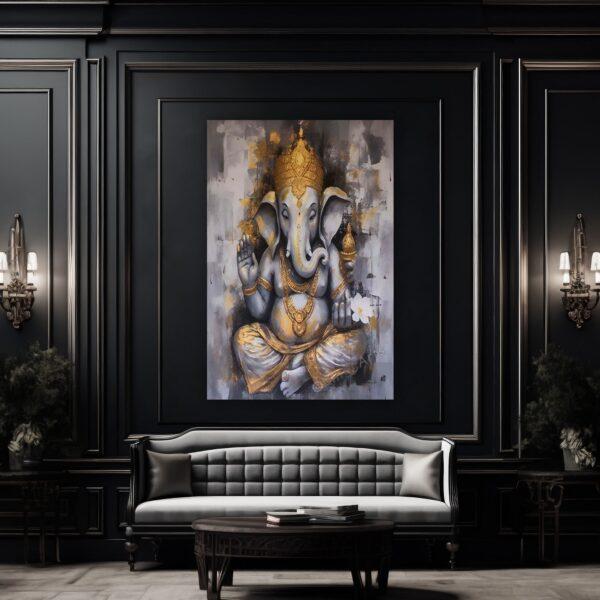 Ganesh Ji (White and Gold) - Purity, Blessings, and Gentle Wisdom
