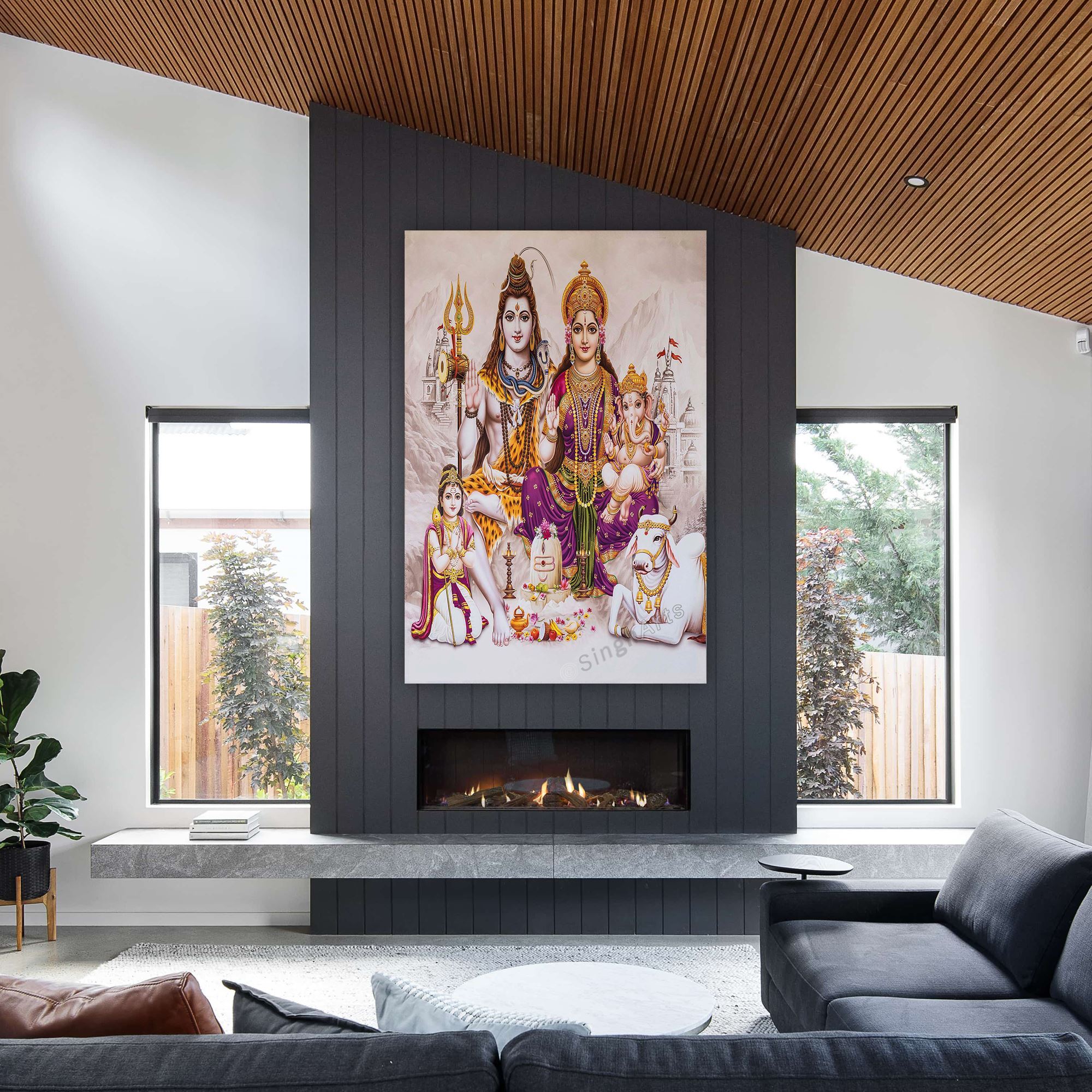 Lord Shiva with Family - The Divine Household of Balance, Love, and Cosmic Order